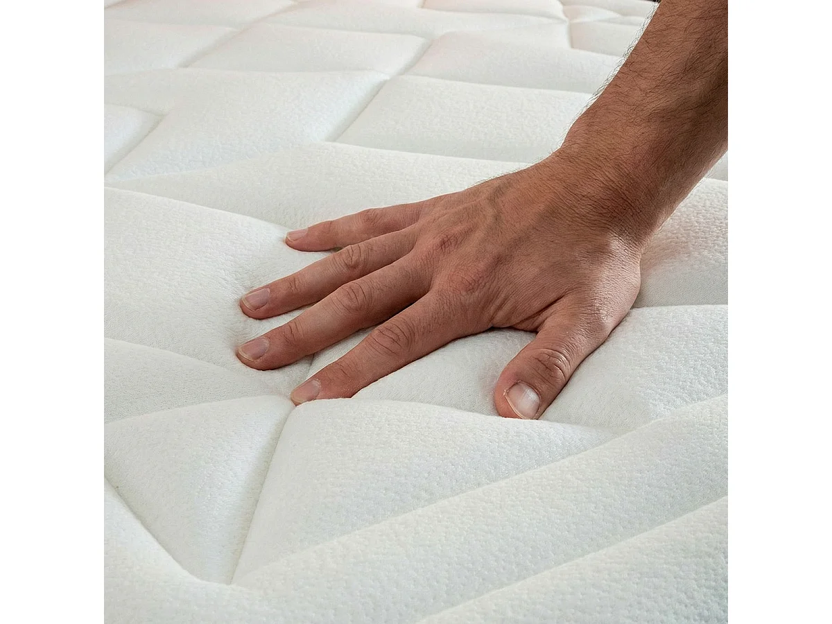 Ensemble Passion 140x190 cm + sommier bois - Ressorts + mémoire - Ép. 32 cm