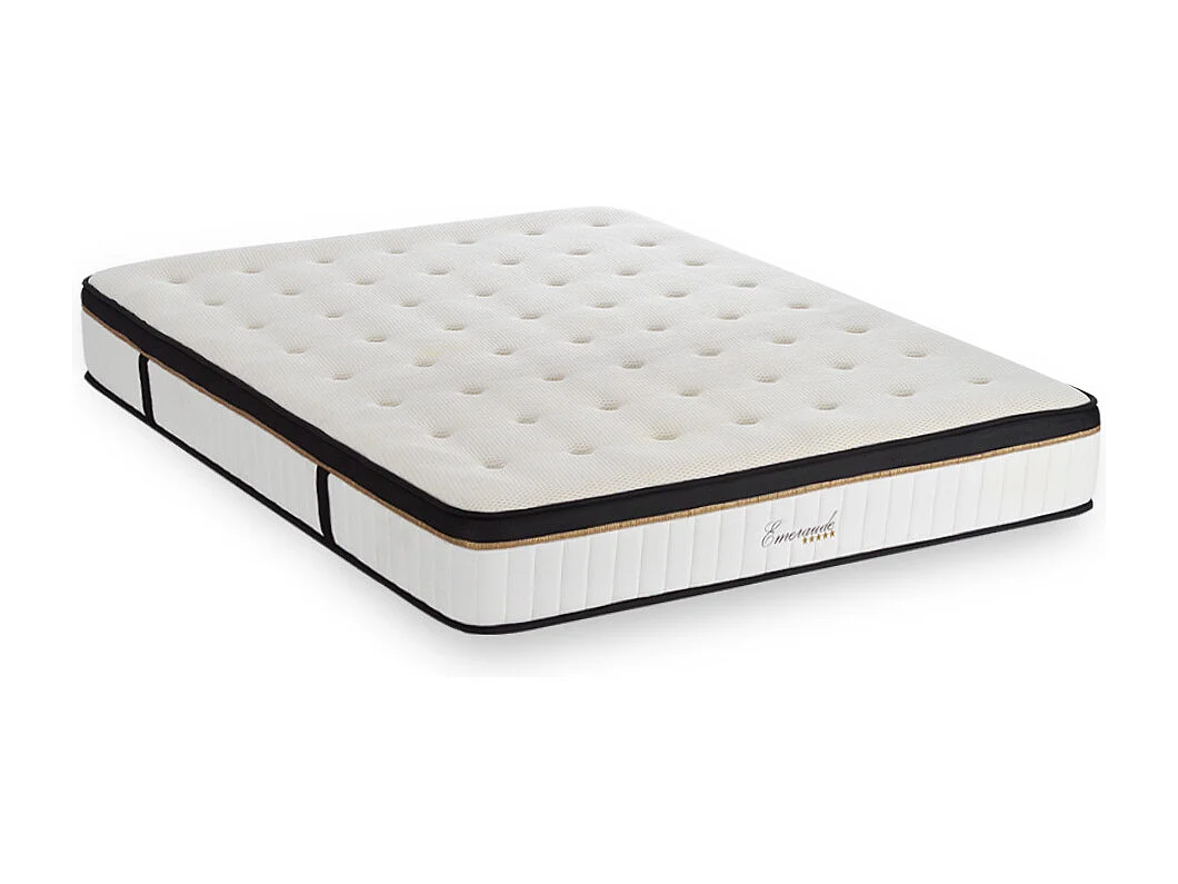 Matelas Emeraude Mousse Haute densité Accueil Mémoire de forme+ sommier + accessoires - 90 x190 cm