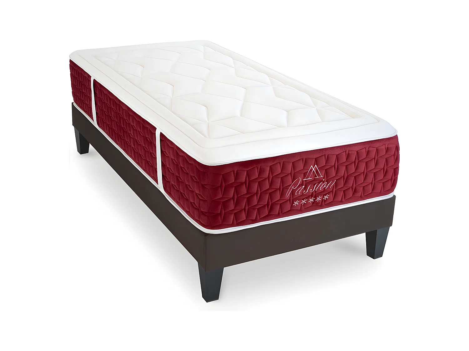 Ensemble Matelas Passion Ressorts ensachés Accueil mémoire et sommier en kit - 90 x 190 cm