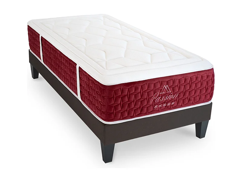 Ensemble Matelas Passion Ressorts ensachés Accueil mémoire et sommier en kit - 90 x 190 cm