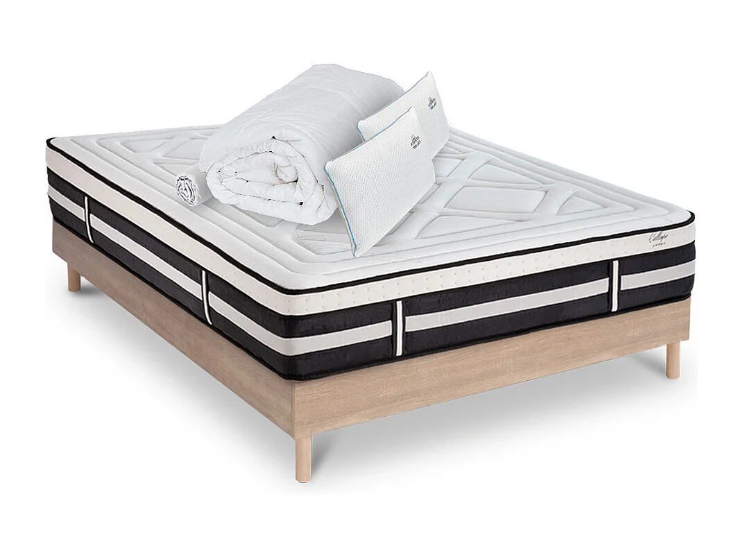 Matelas Calliope Mousse Haute densité Accueil Mémoire de forme+ sommier + accessoires - 90 x200 cm