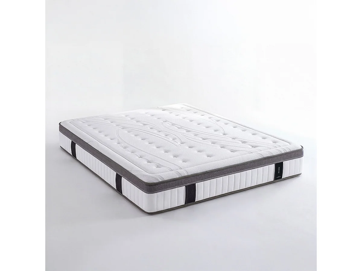 Ensemble Altesse 90x190 cm + sommier bois + accessoires - Mousse HD mémoire - Ép. 26 cm