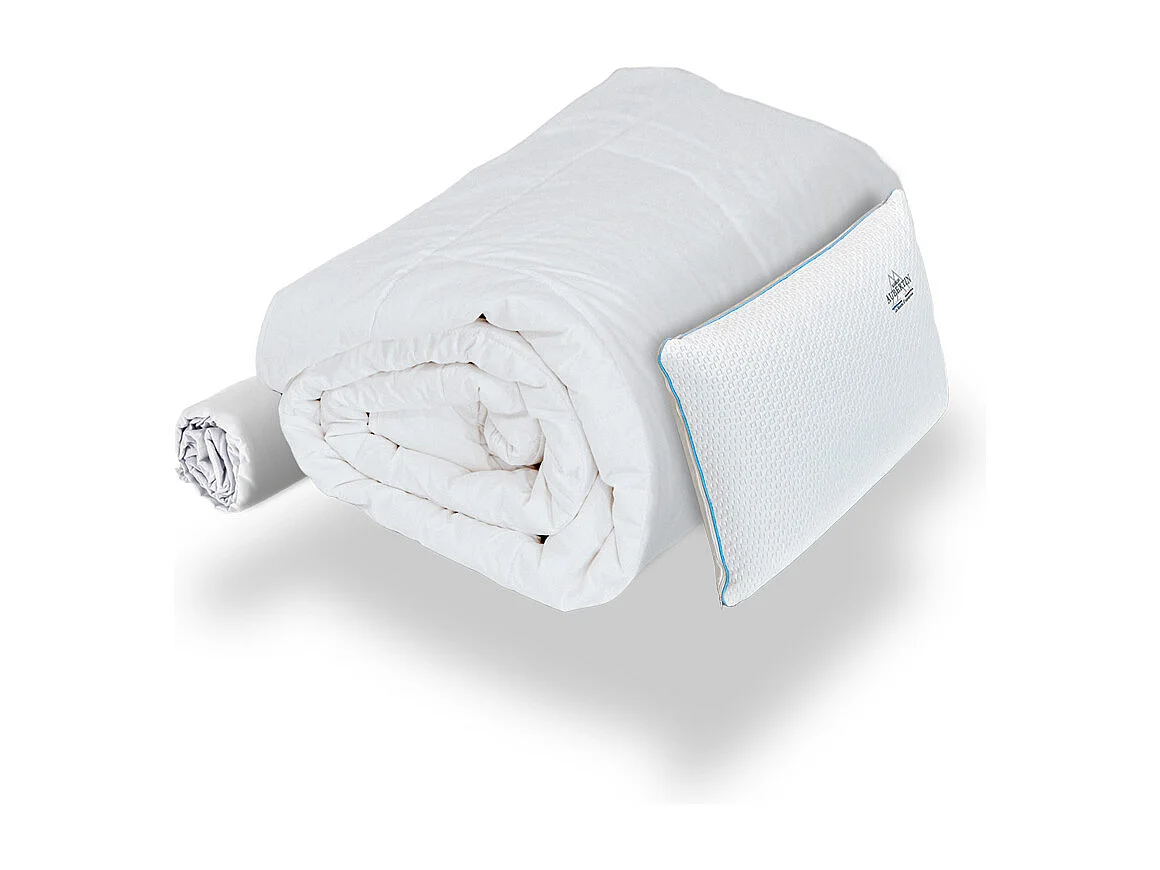 Ensemble Matelas Aubertin Ressorts ensachés Accueil mémoire + sommier + accessoires - 90 x 190 cm