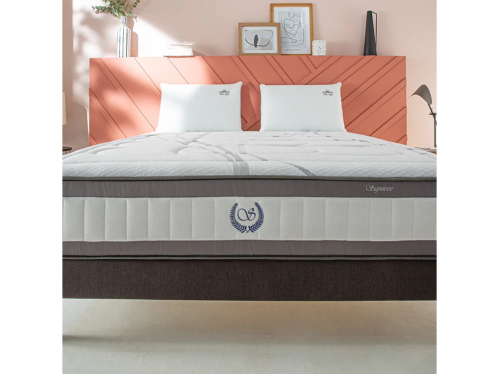 Matelas Signature 160x200 cm - Ressorts + mémoire - Ép. 30 cm