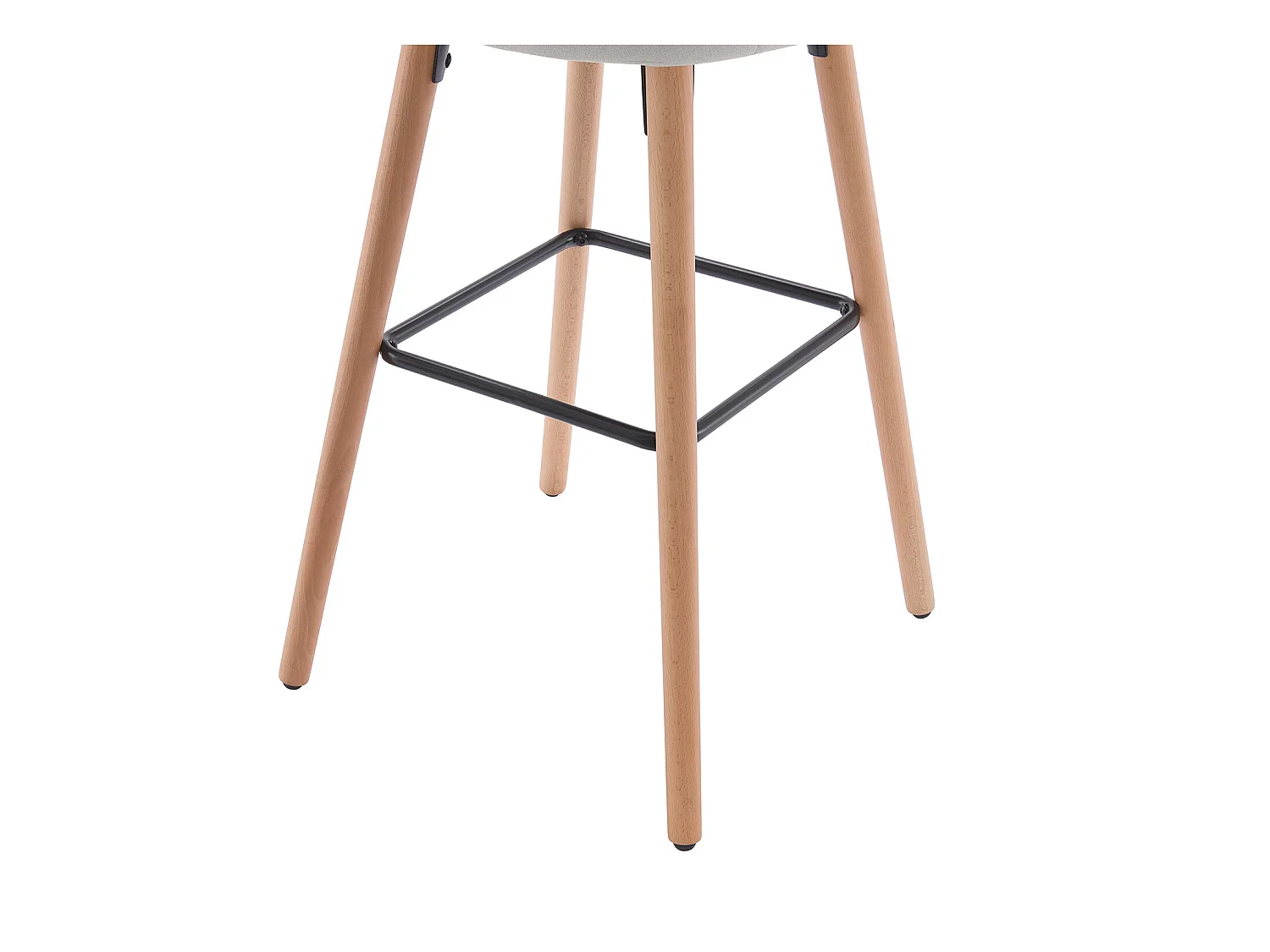 Barstammel i stof og bøgetræ - Creme - ELEANA