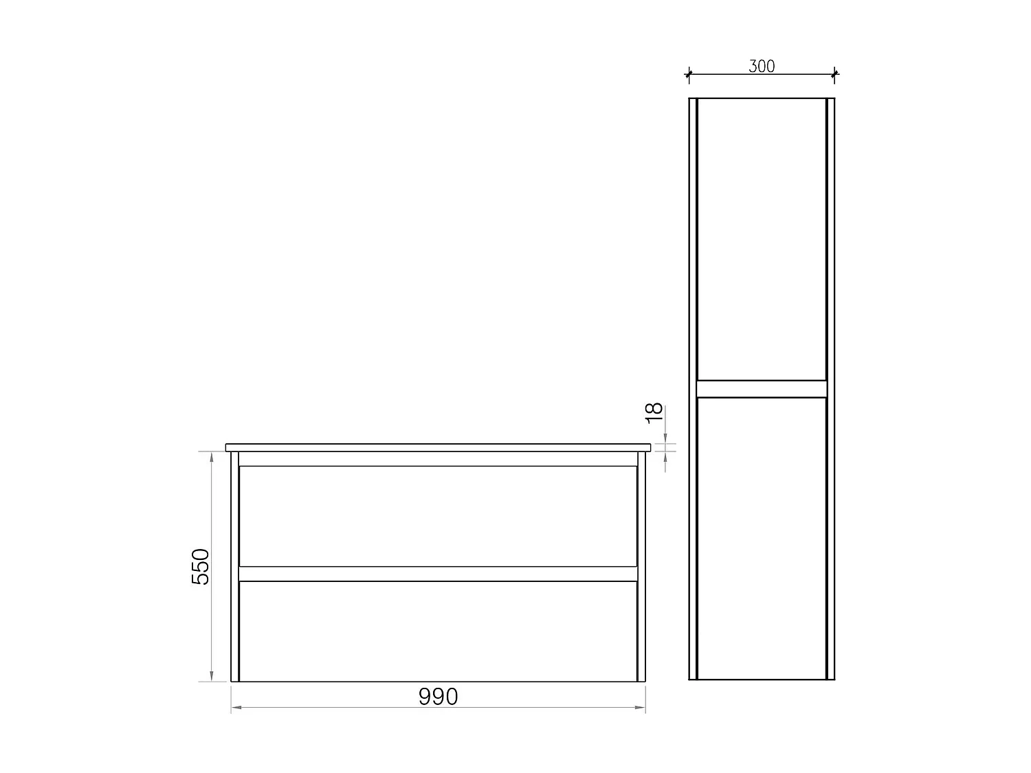Ensemble salle de bain 100 cm chêne californien brun Aquadoli