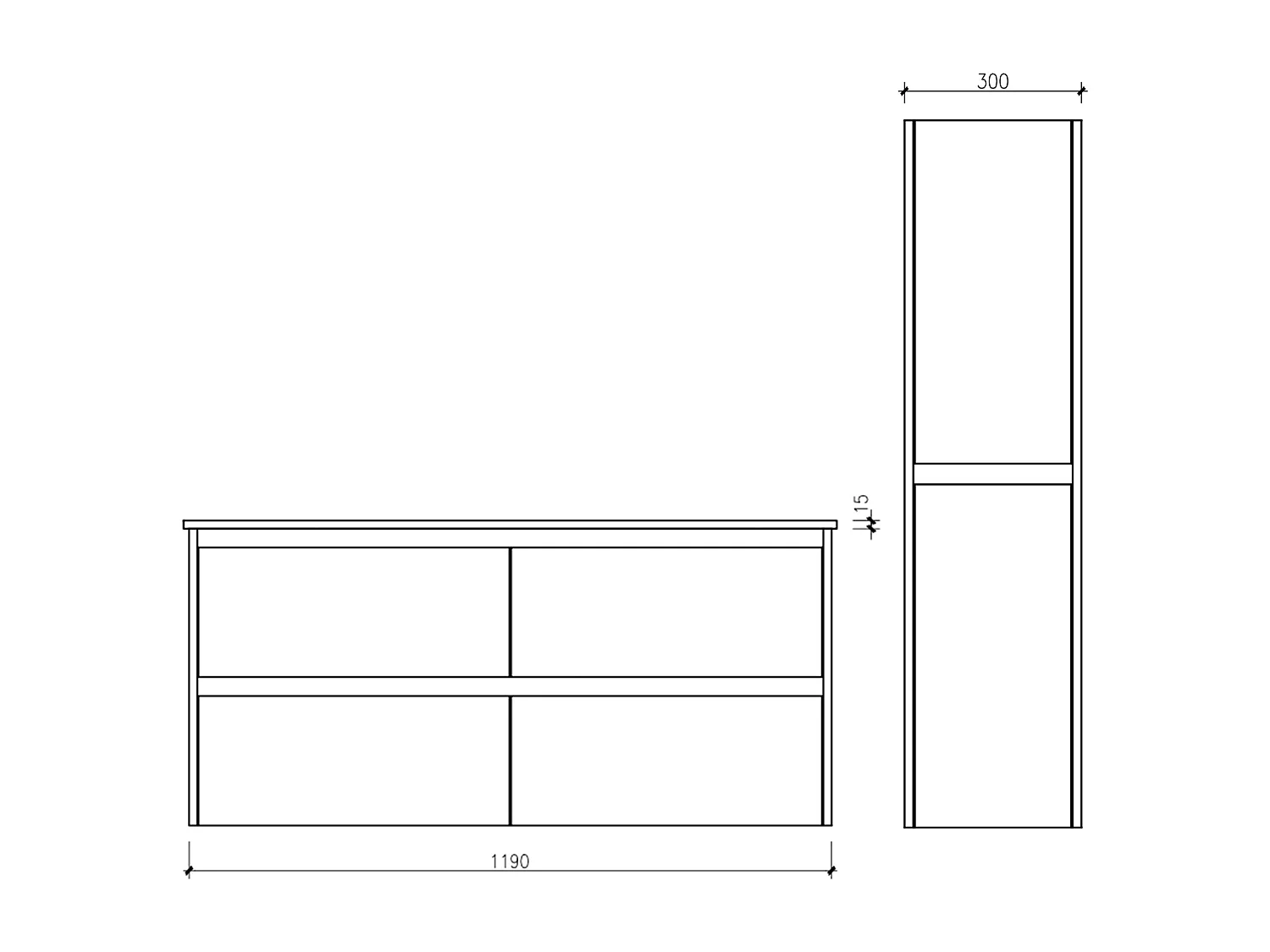 Ensemble salle de bain 120 cm chêne californien brun Aquadoli
