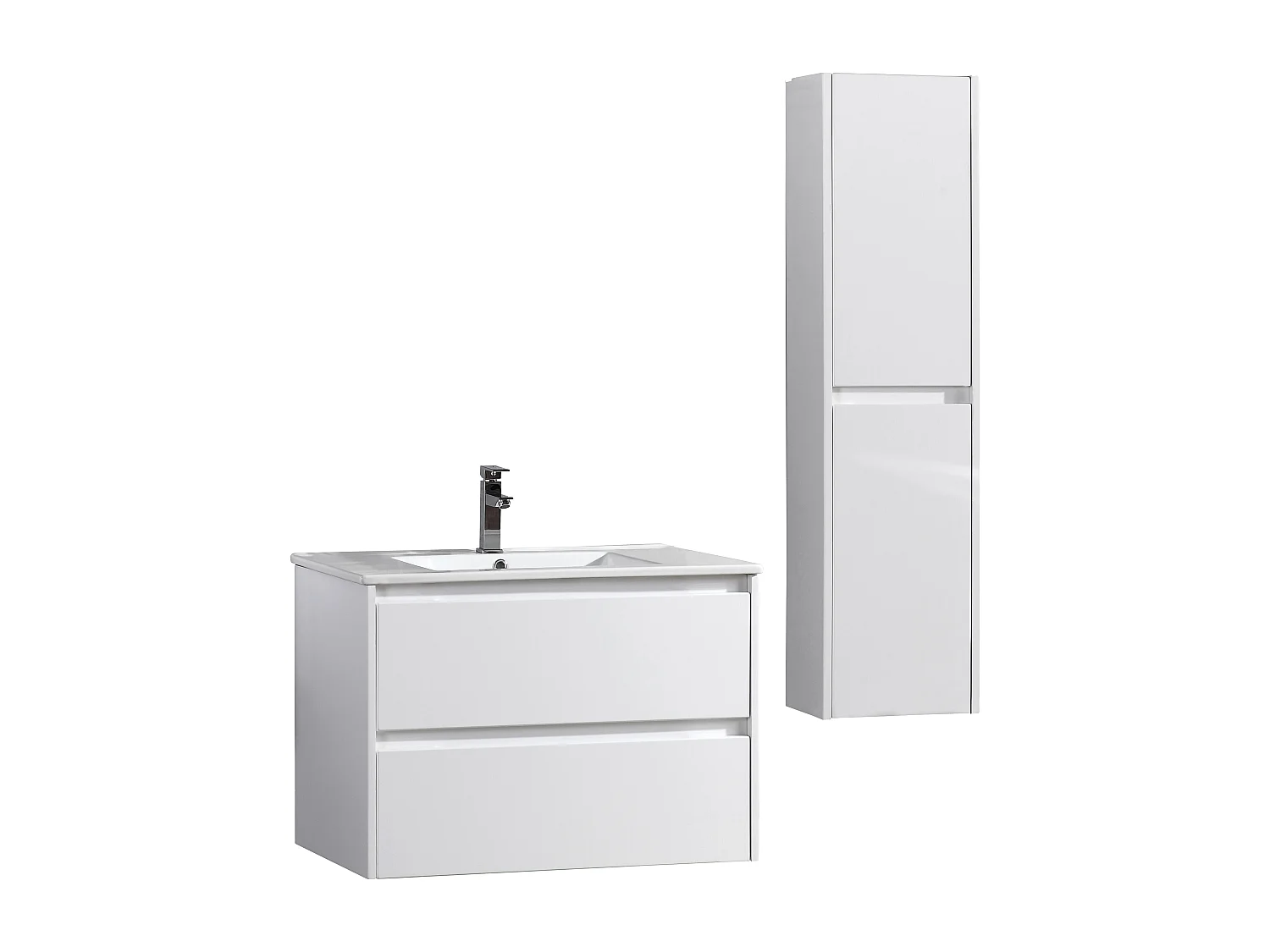 Ensemble salle de bain 100 cm blanc laqué Aquadoli
