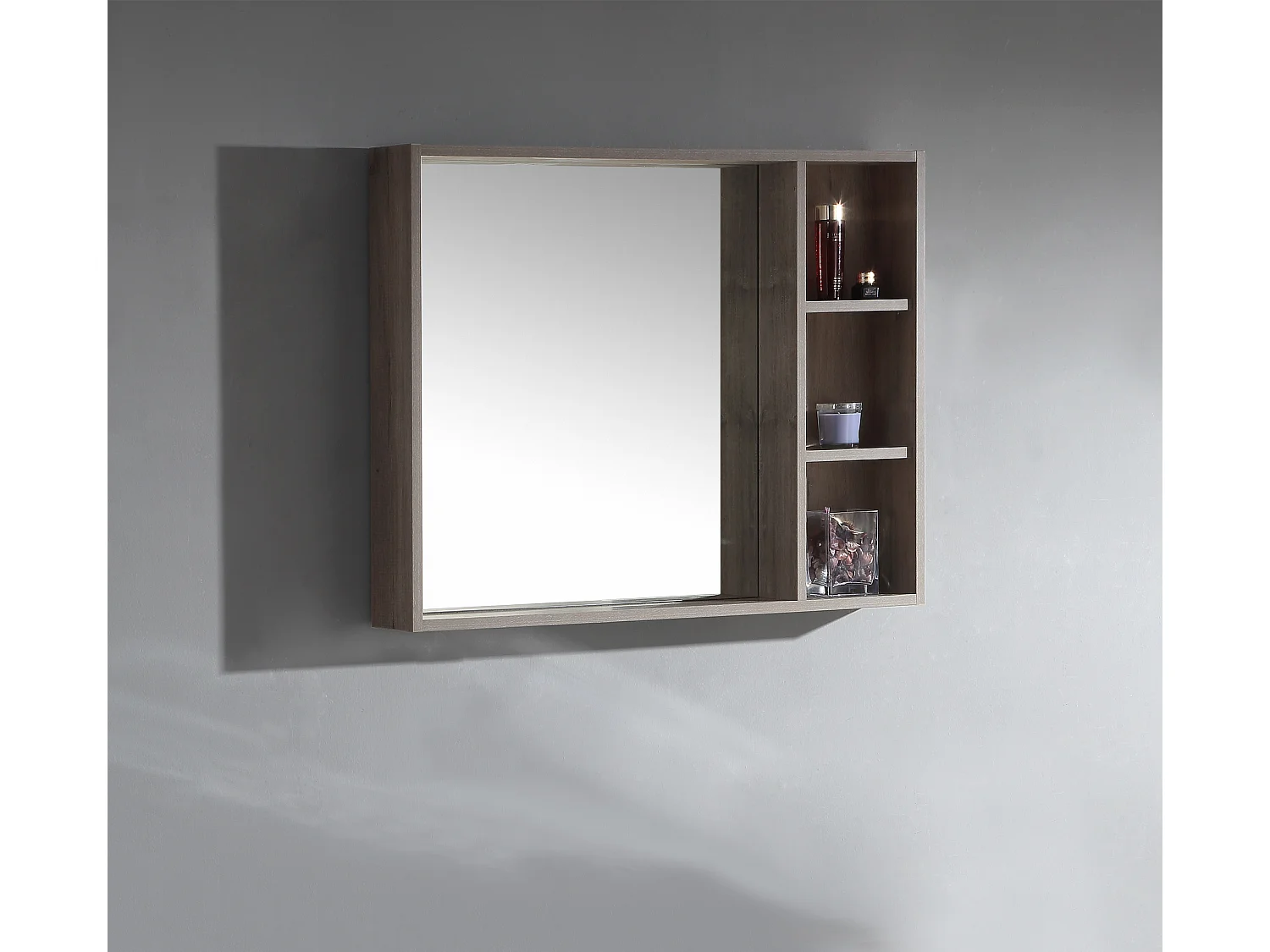 Ensemble meuble salle de bain 100 cm chêne brun Aquanoma