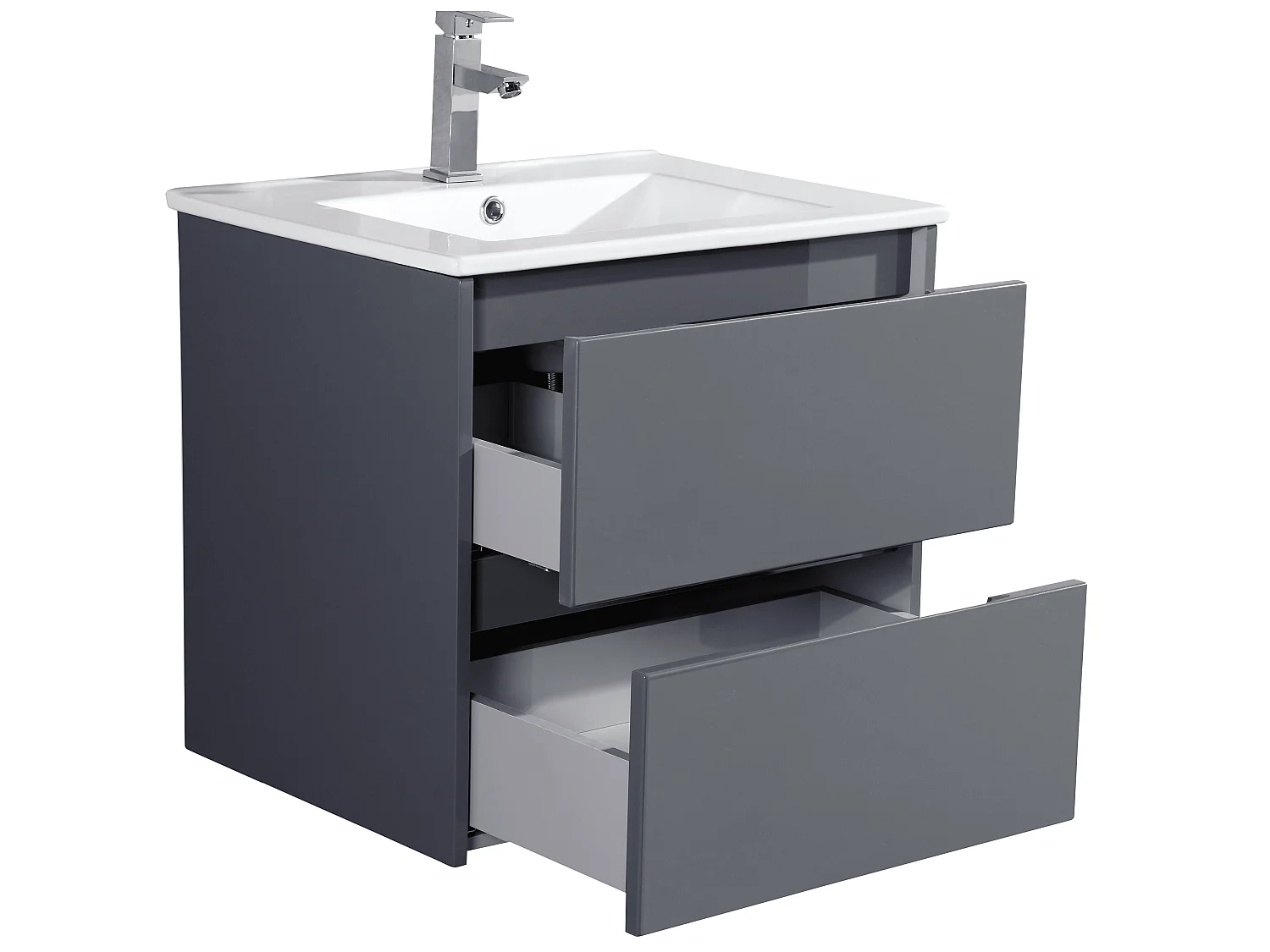 Ensemble salle de bain 80 cm gris laqué Aquadoli