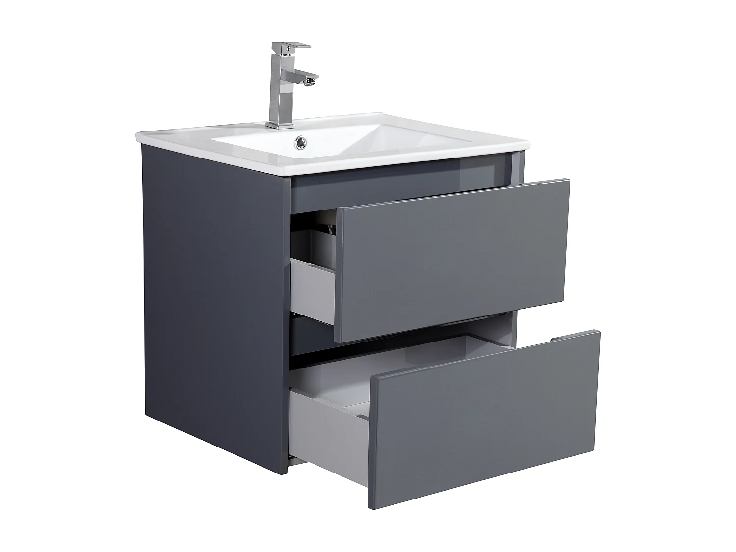 Ensemble salle de bain 60 cm gris laqué Aquadoli