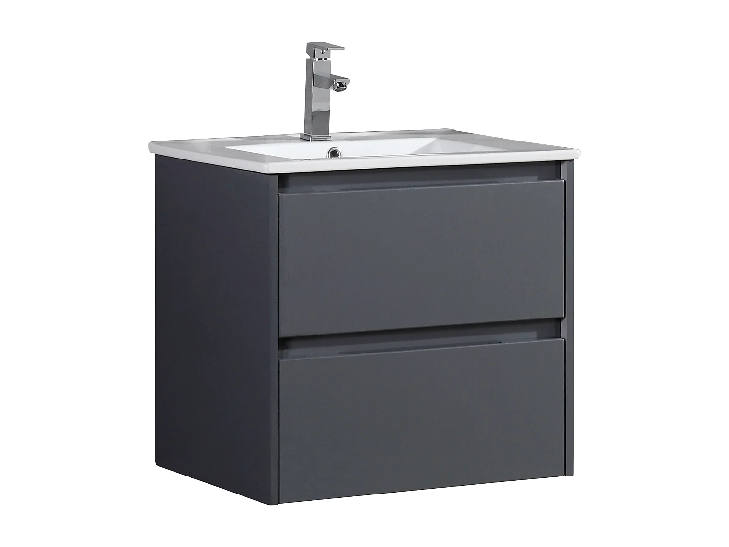 Ensemble salle de bain 60 cm gris laqué Aquadoli