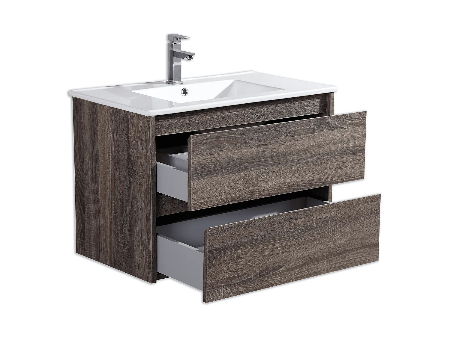 Ensemble salle de bain 60 cm chêne californien brun Aquadoli