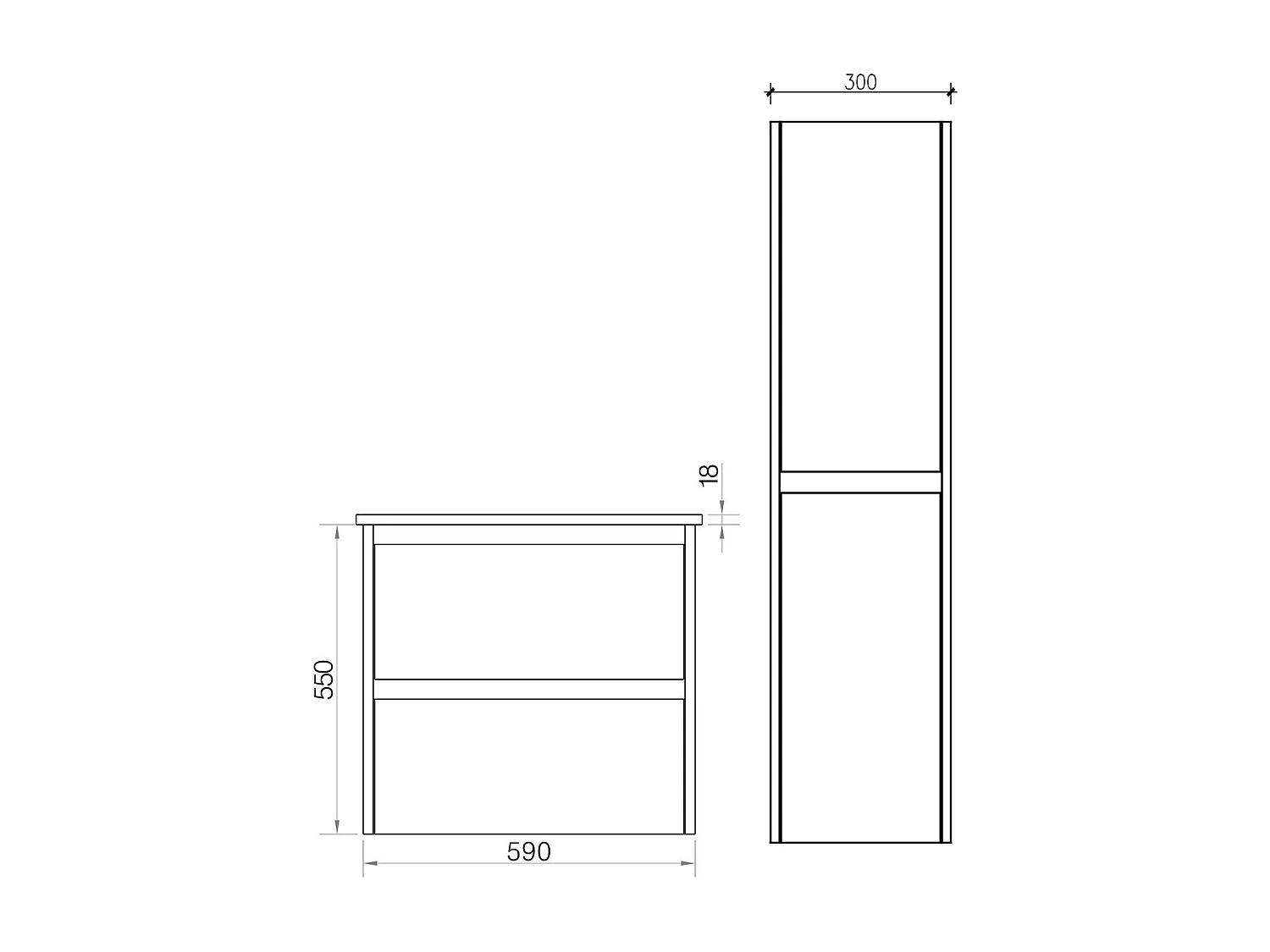 Ensemble salle de bain 60 cm chêne californien brun Aquadoli