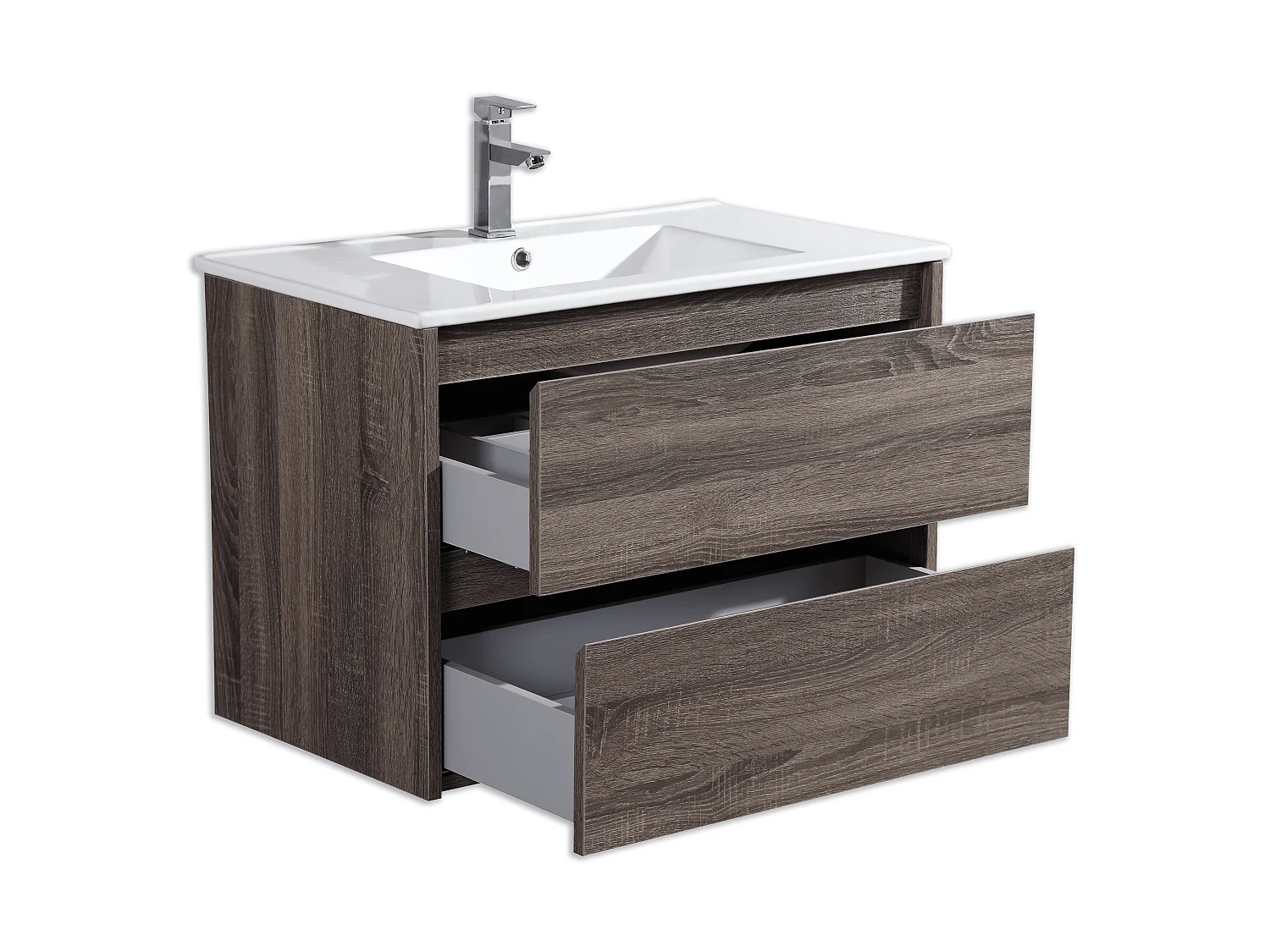 Ensemble salle de bain 60 cm chêne californien brun Aquadoli