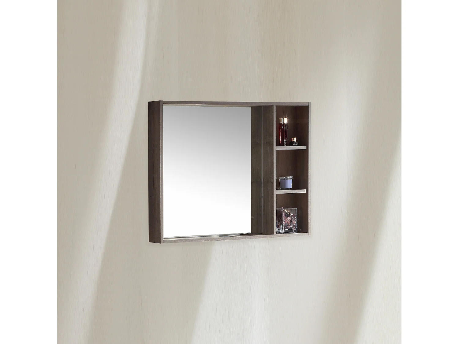 Armoire de salle de bain avec miroir chêne brun 100 cm Aquanoma