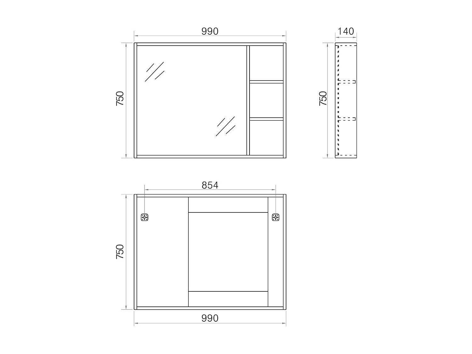 Armoire de salle de bain avec miroir chêne brun 100 cm Aquanoma
