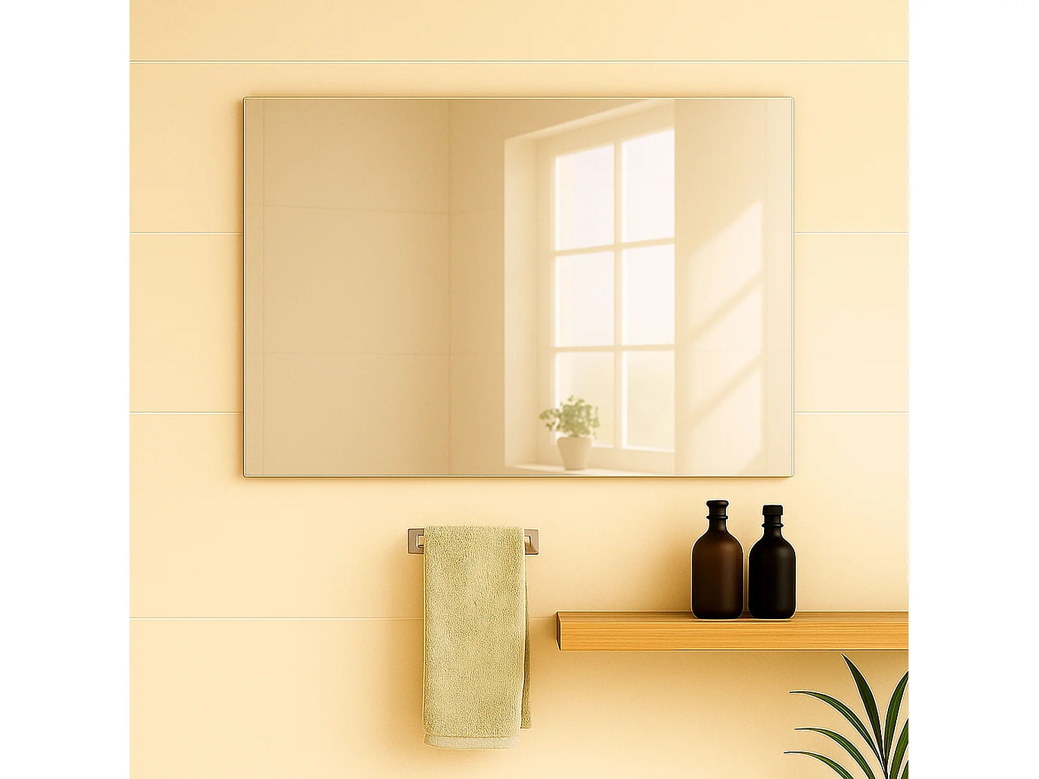 Miroir simple de salle de bain 80 cm