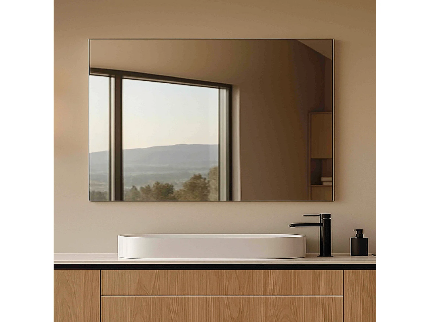 Miroir simple de salle de bain 80 cm