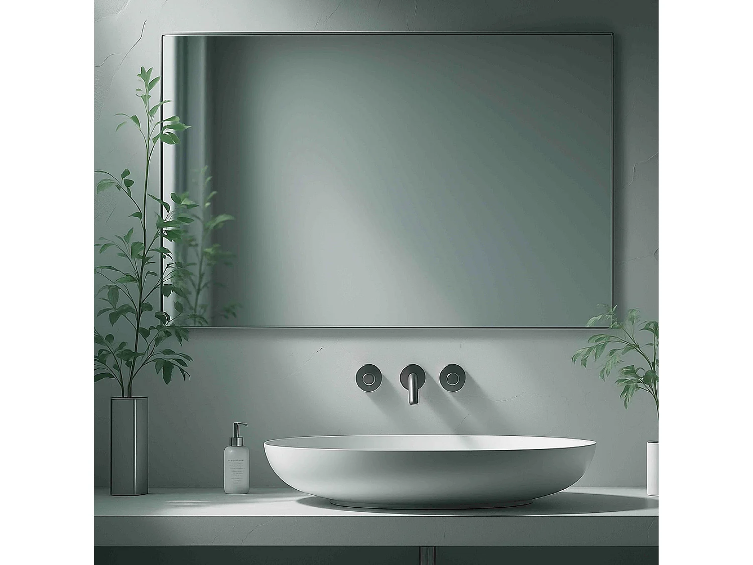 Miroir simple de salle de bain 80 cm