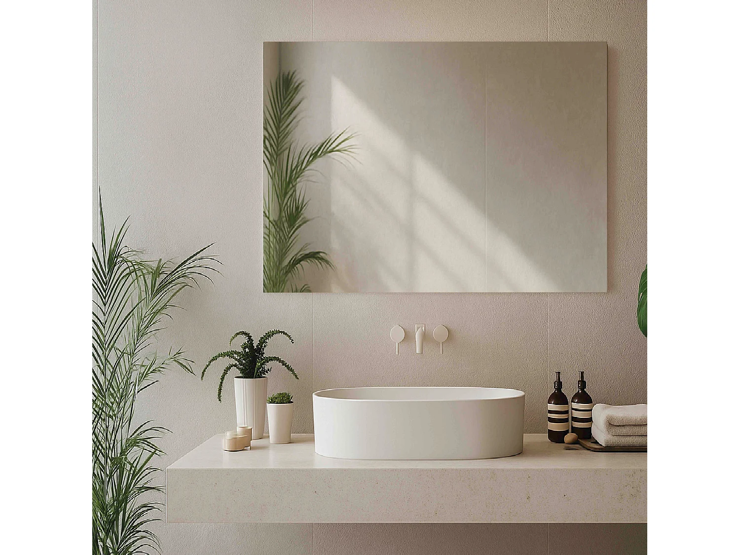 Miroir simple de salle de bain 80 cm