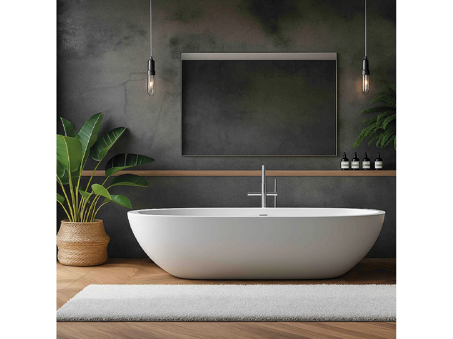 Miroir simple de salle de bain 80 cm