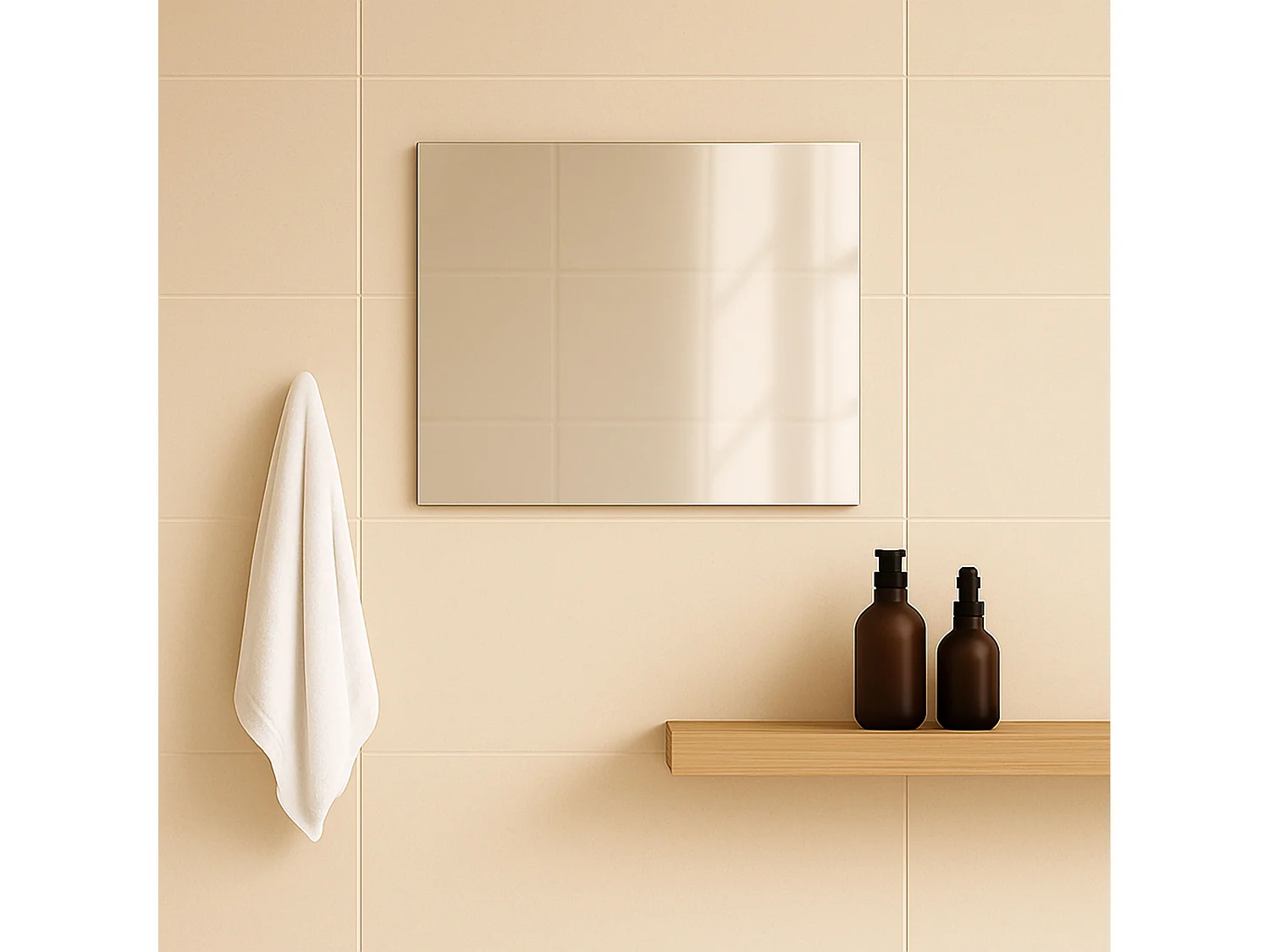 Miroir salle de bain 60 cm simple fixation murale