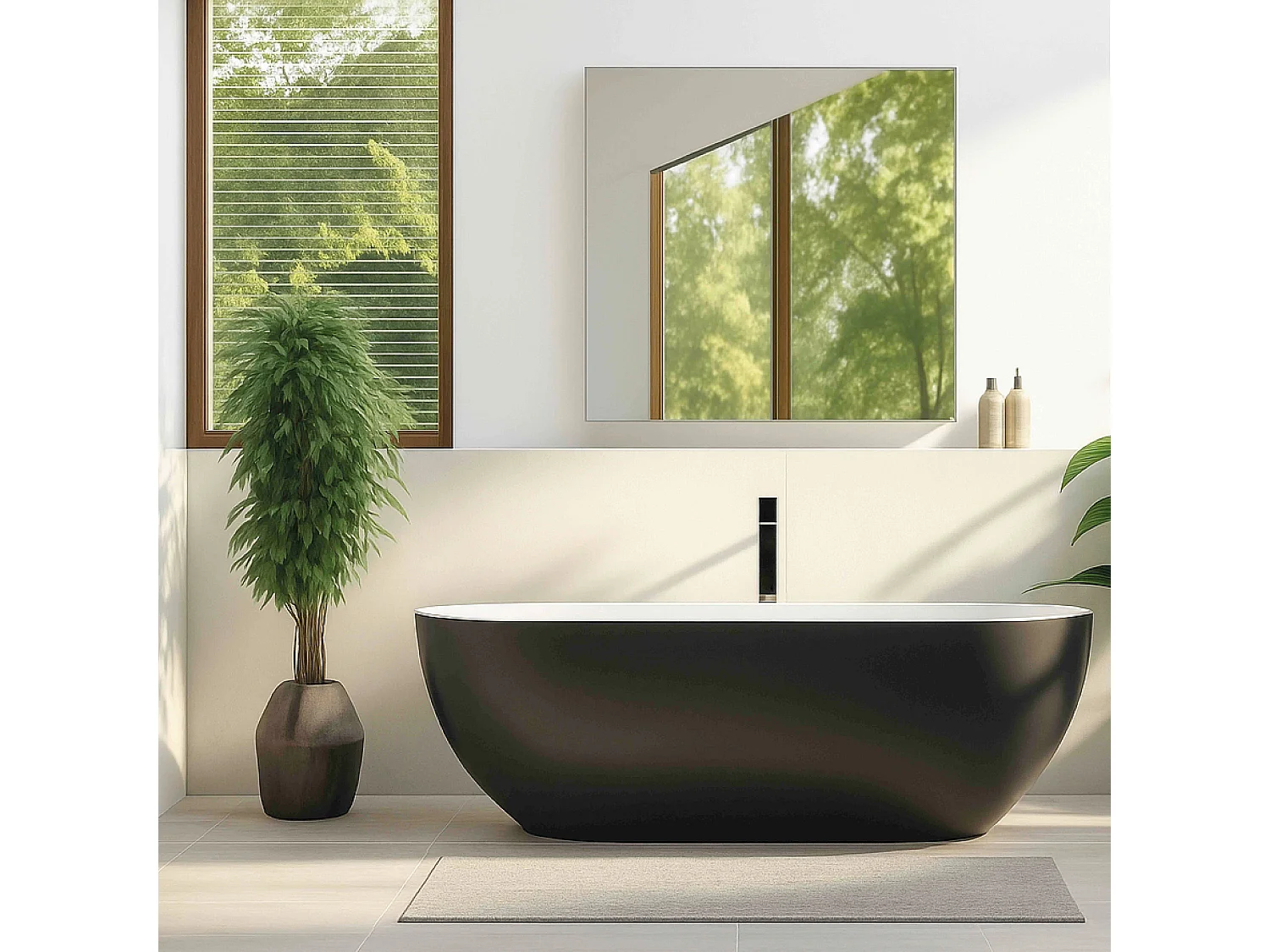 Miroir salle de bain 60 cm simple fixation murale