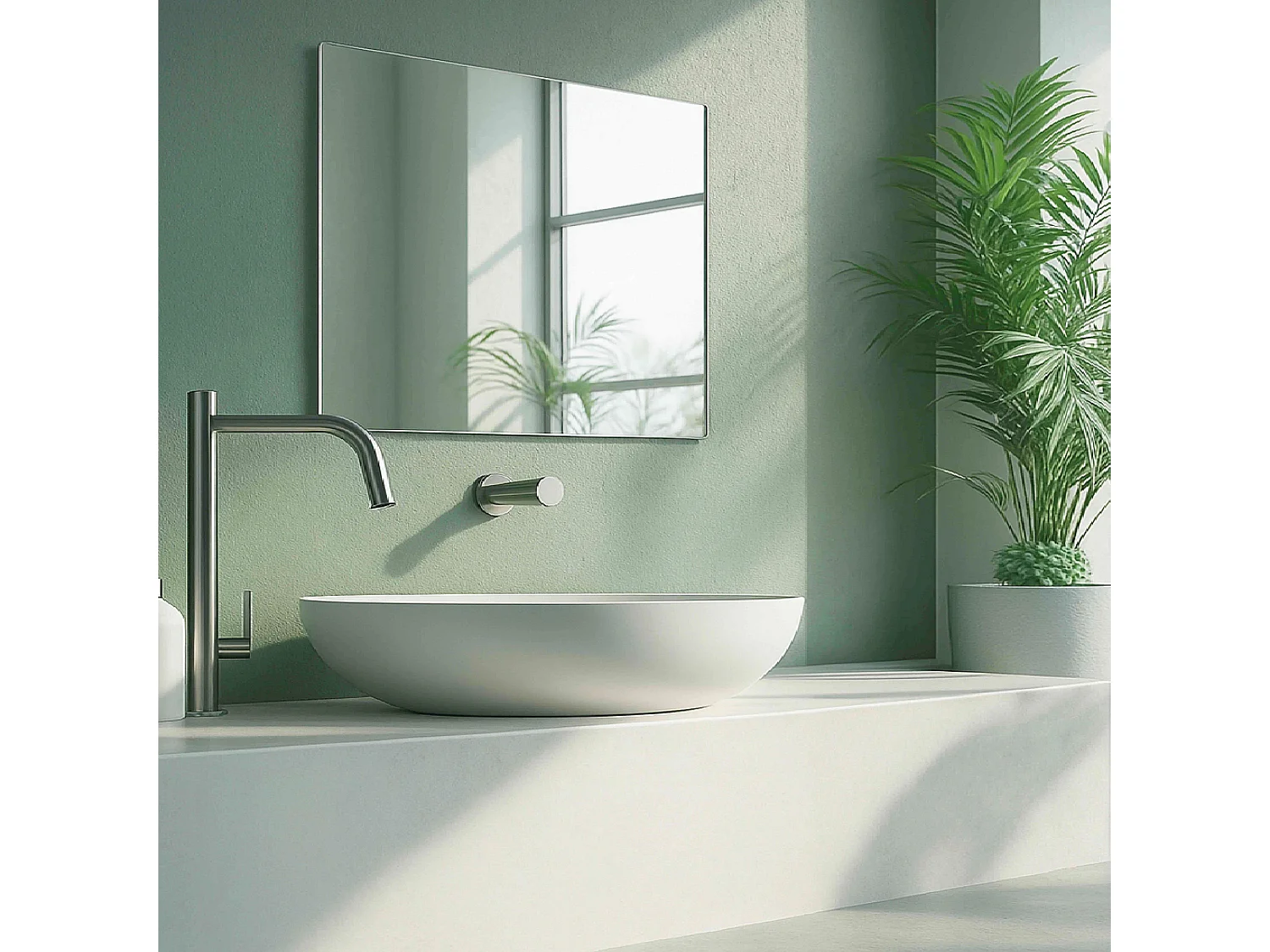Miroir salle de bain 60 cm simple fixation murale
