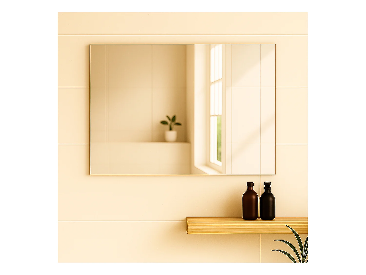 Miroir simple de salle de bain 100 cm