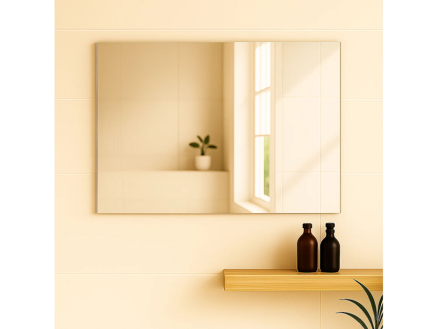 Miroir simple de salle de bain 100 cm