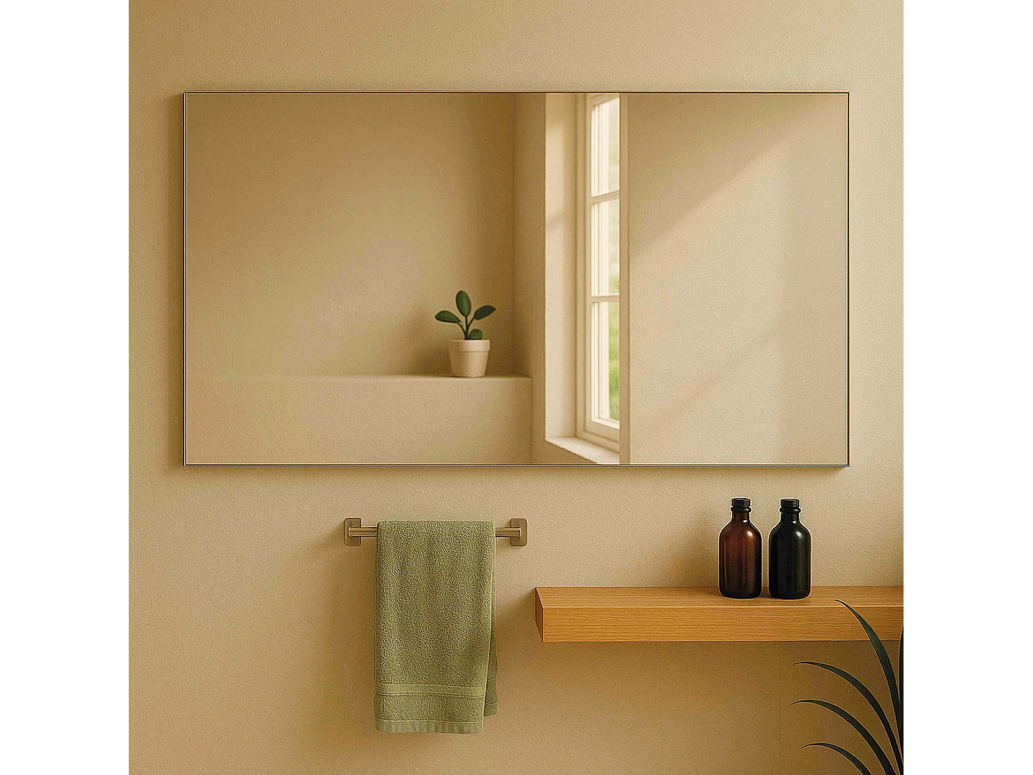 Miroir simple de salle de bain 100 cm