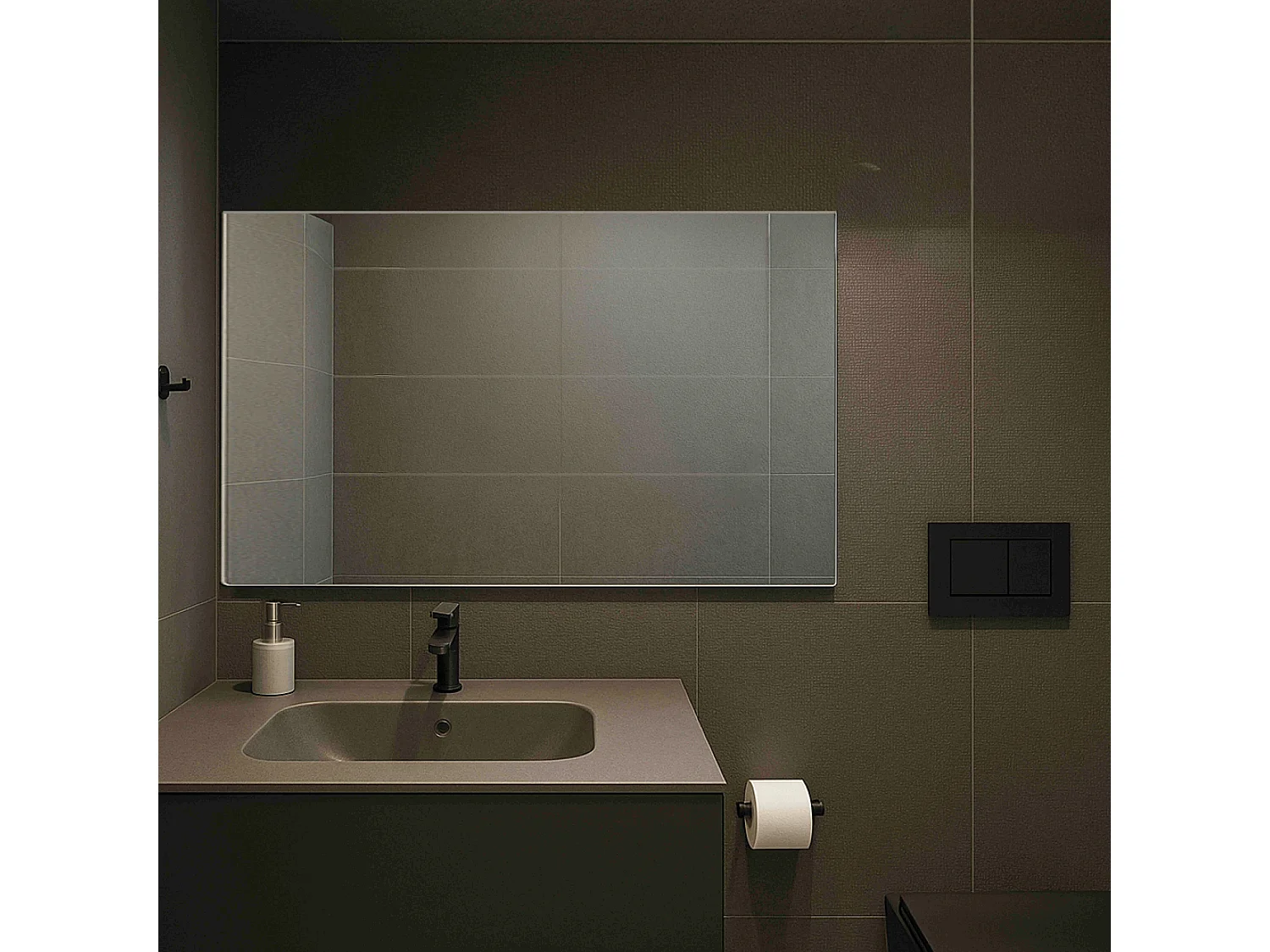 Miroir simple de salle de bain 100 cm