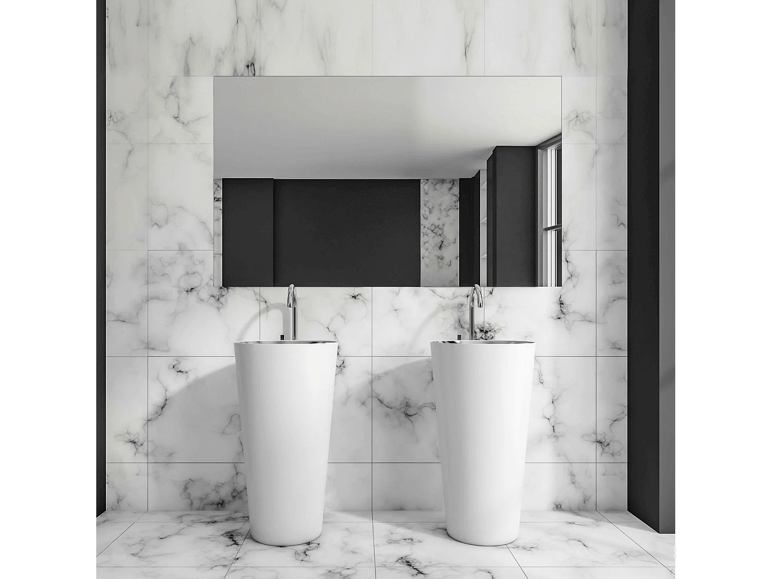 Miroir simple de salle de bain 100 cm