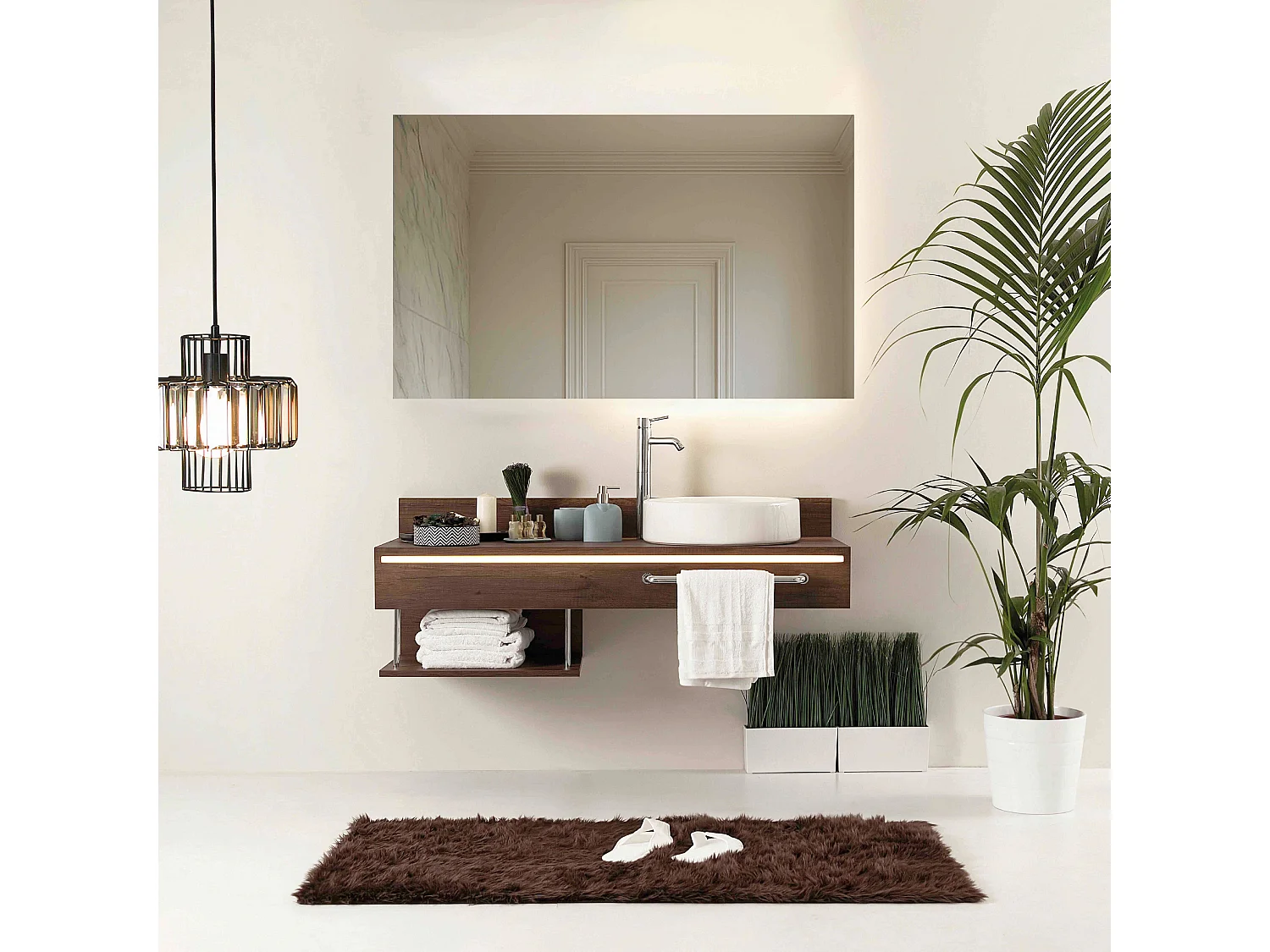 Miroir simple de salle de bain 100 cm