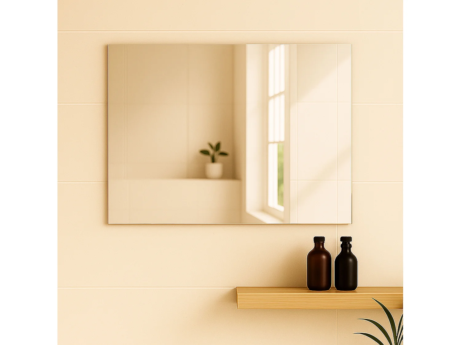 Miroir simple de salle de bain 90 cm