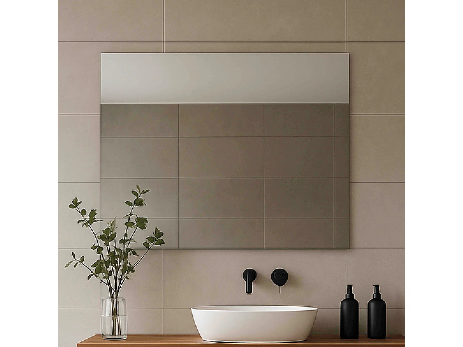 Miroir simple de salle de bain 90 cm
