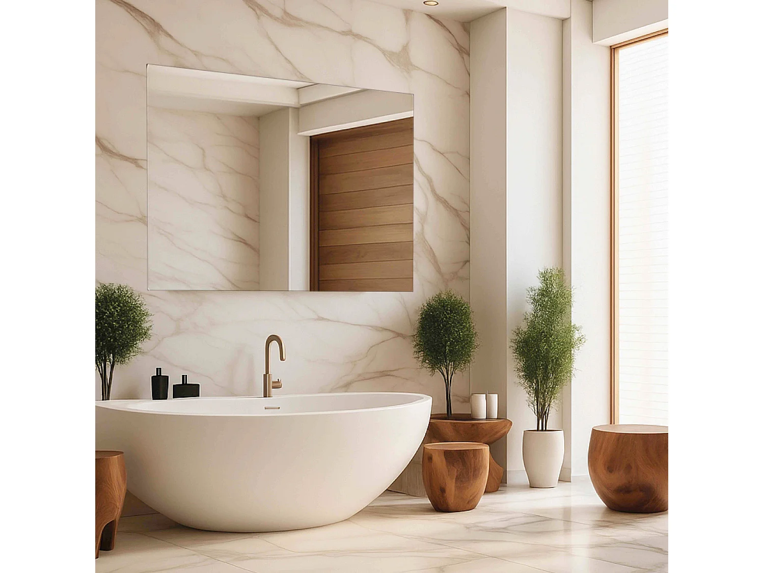 Miroir simple de salle de bain 90 cm