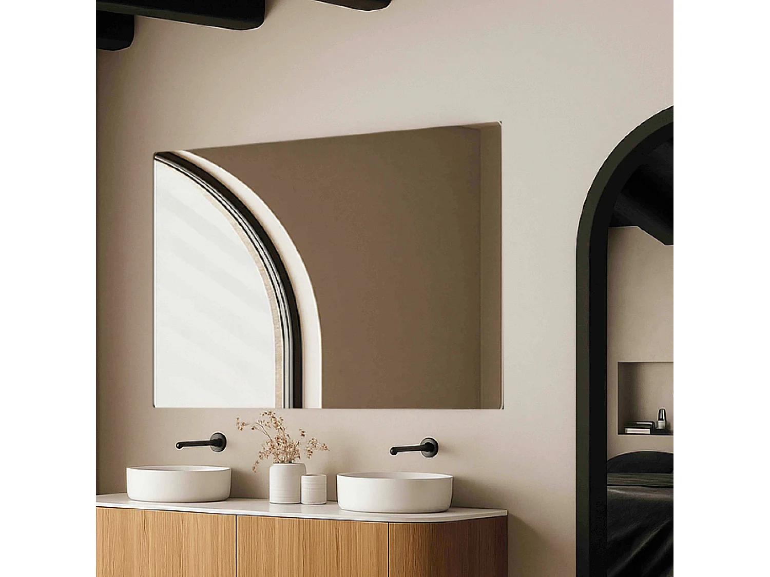 Miroir simple de salle de bain 90 cm