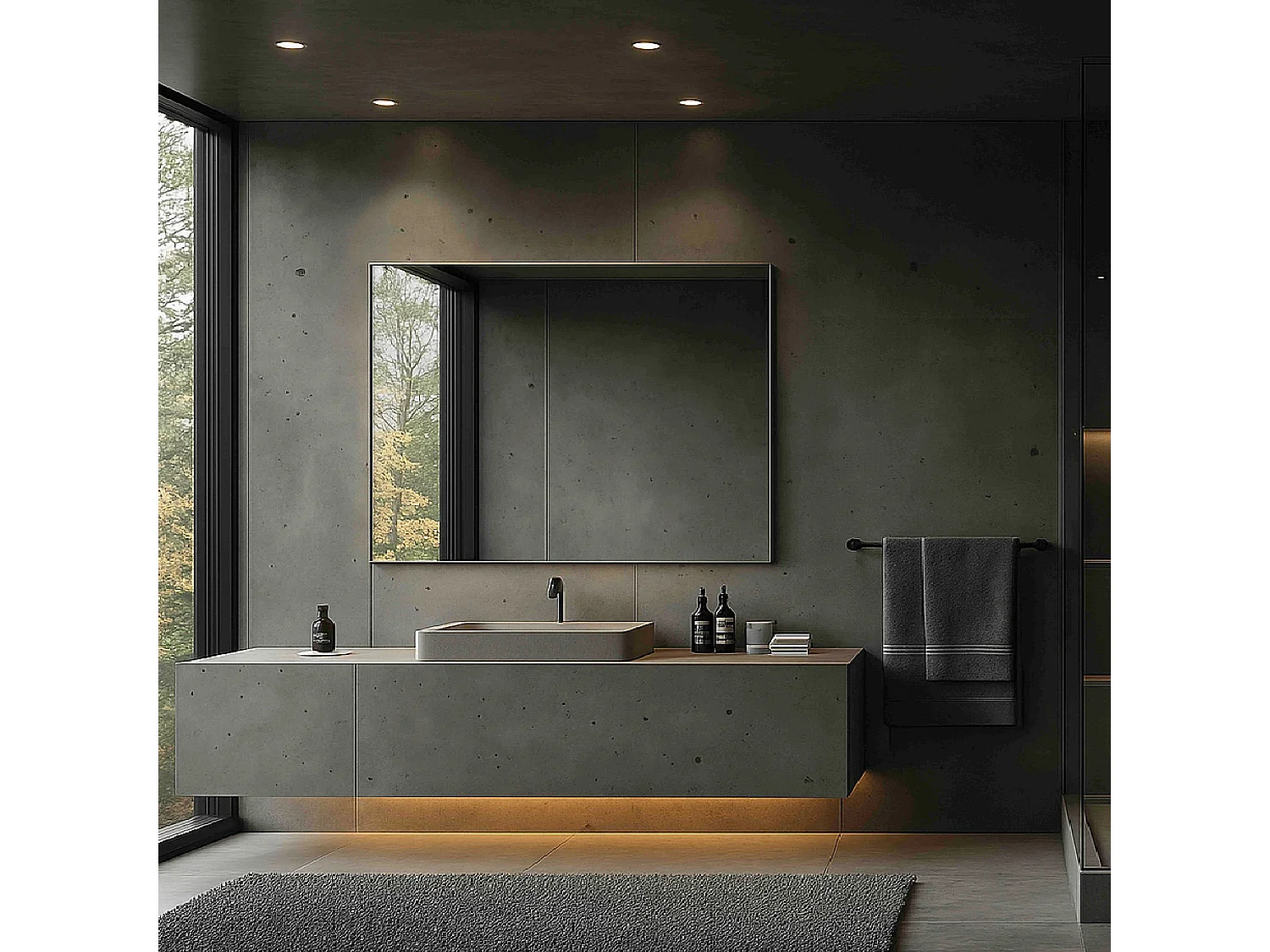 Miroir simple de salle de bain 90 cm