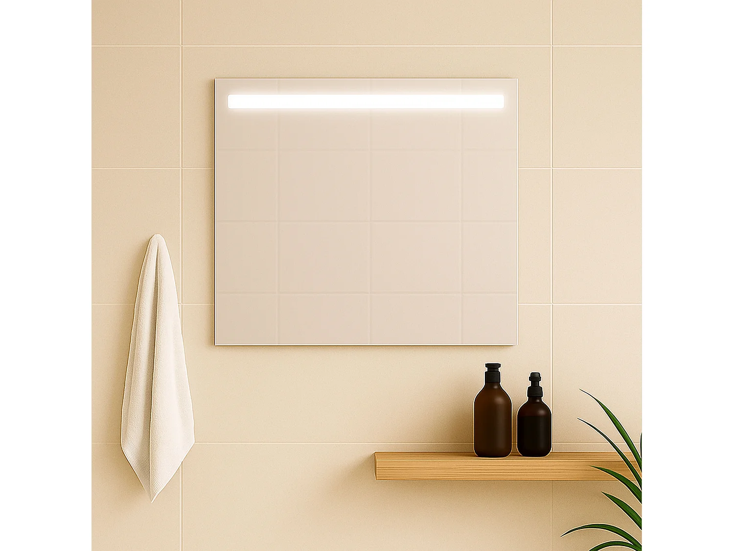 Miroir design salle de bain lumineux 80 cm