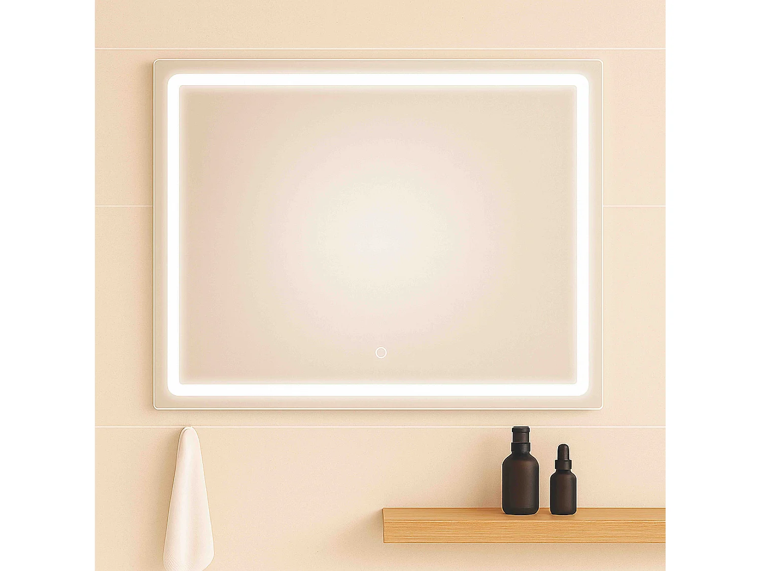 Miroir salle de bain LED tactile 95 cm