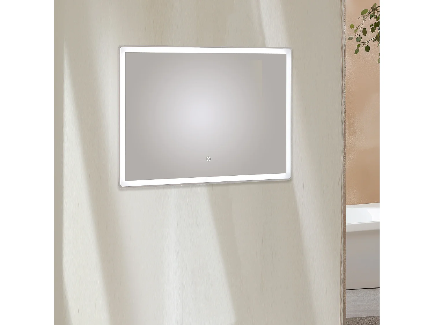 Miroir salle de bain LED tactile 95 cm