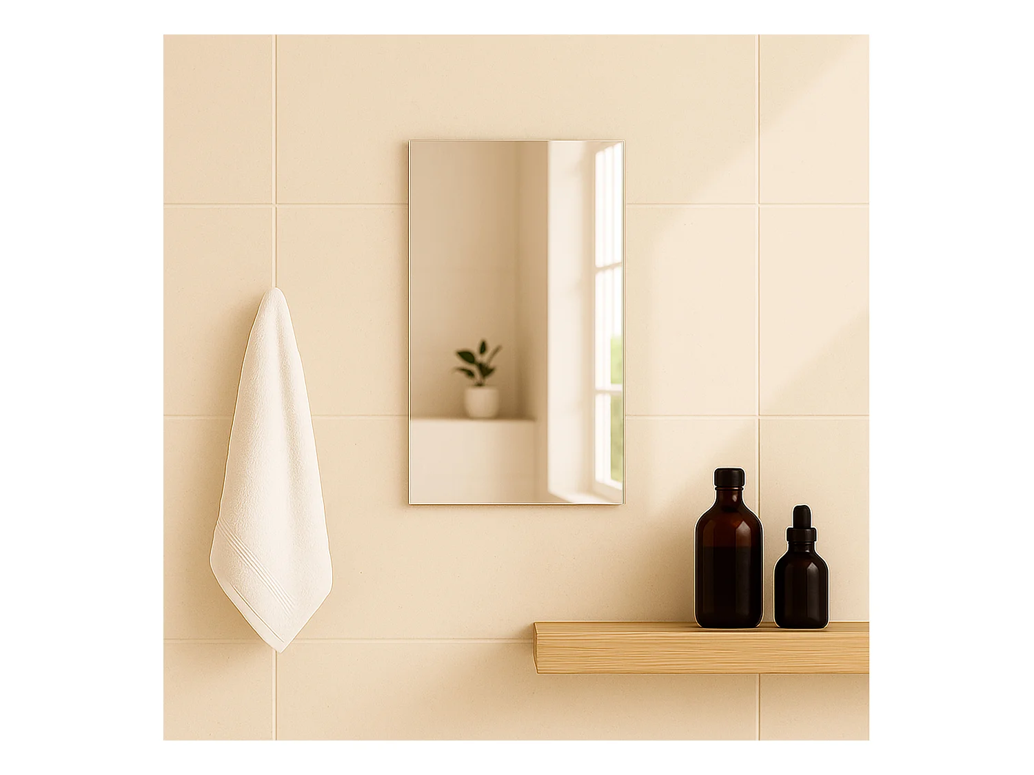 Miroir simple de salle de bain 40 cm