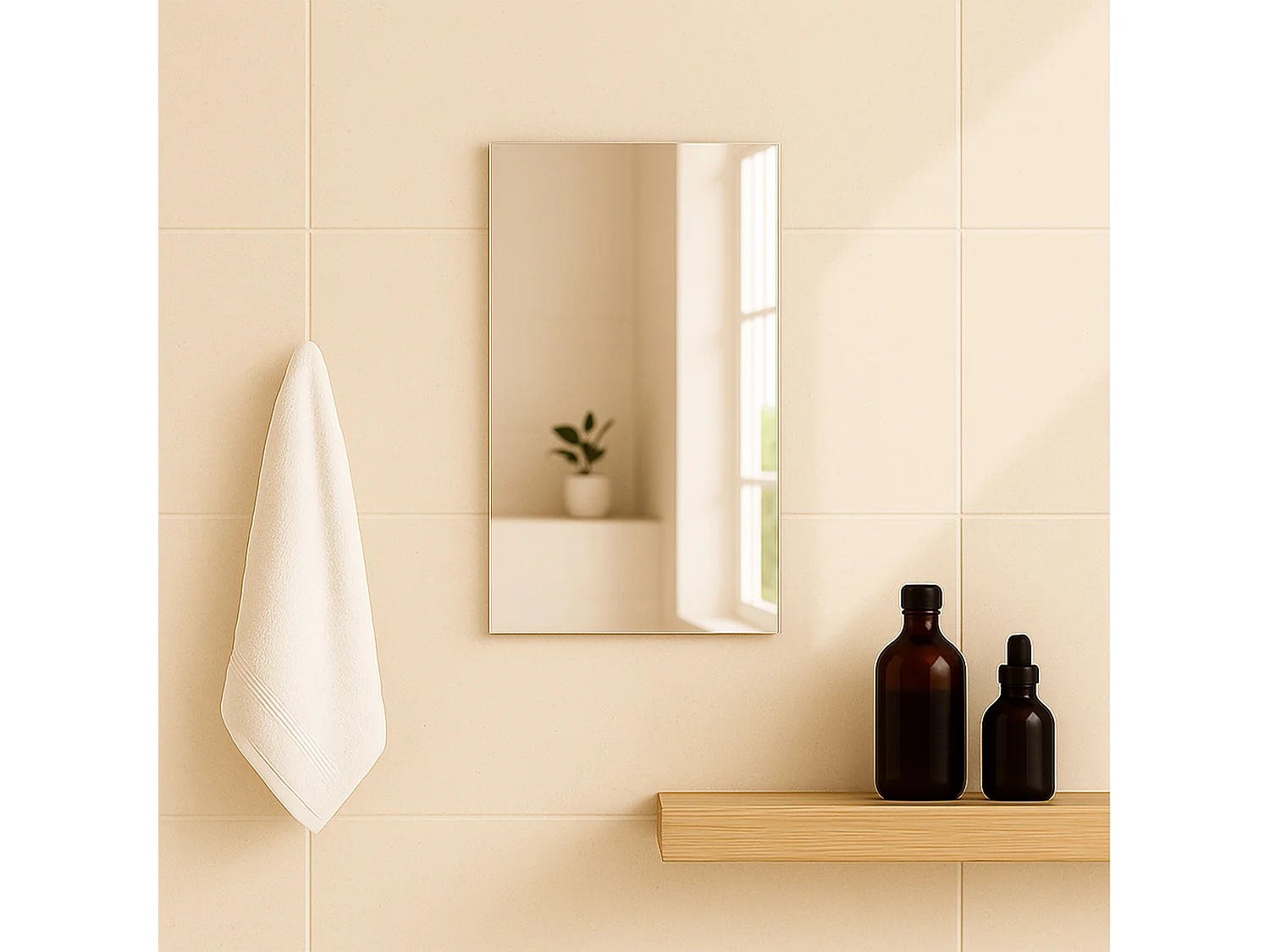 Miroir simple mural pour salle de bain