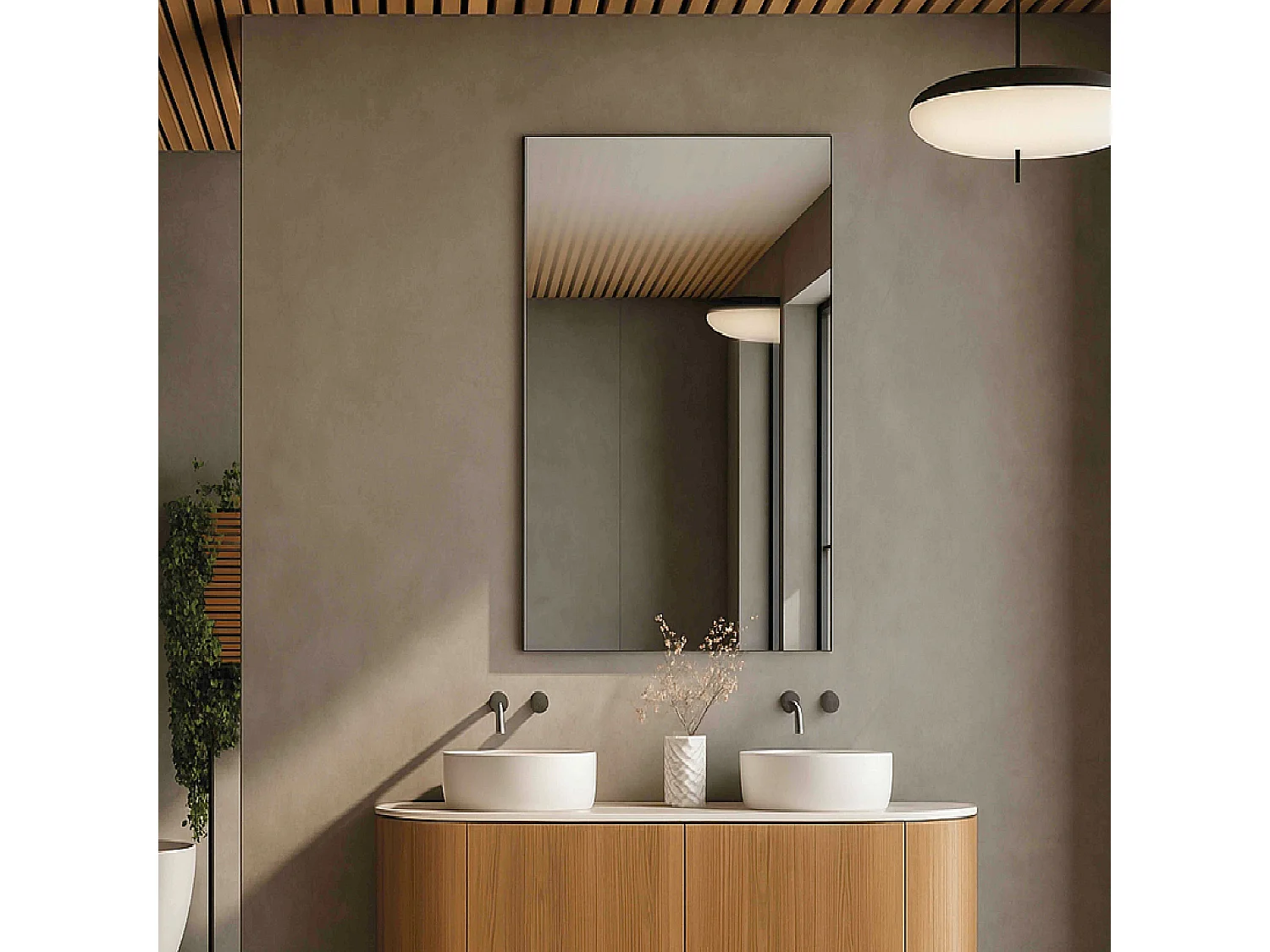 Miroir simple mural pour salle de bain