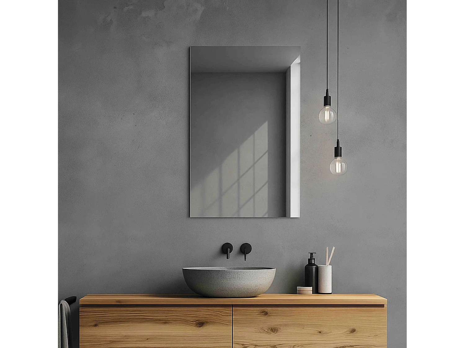 Miroir simple mural pour salle de bain