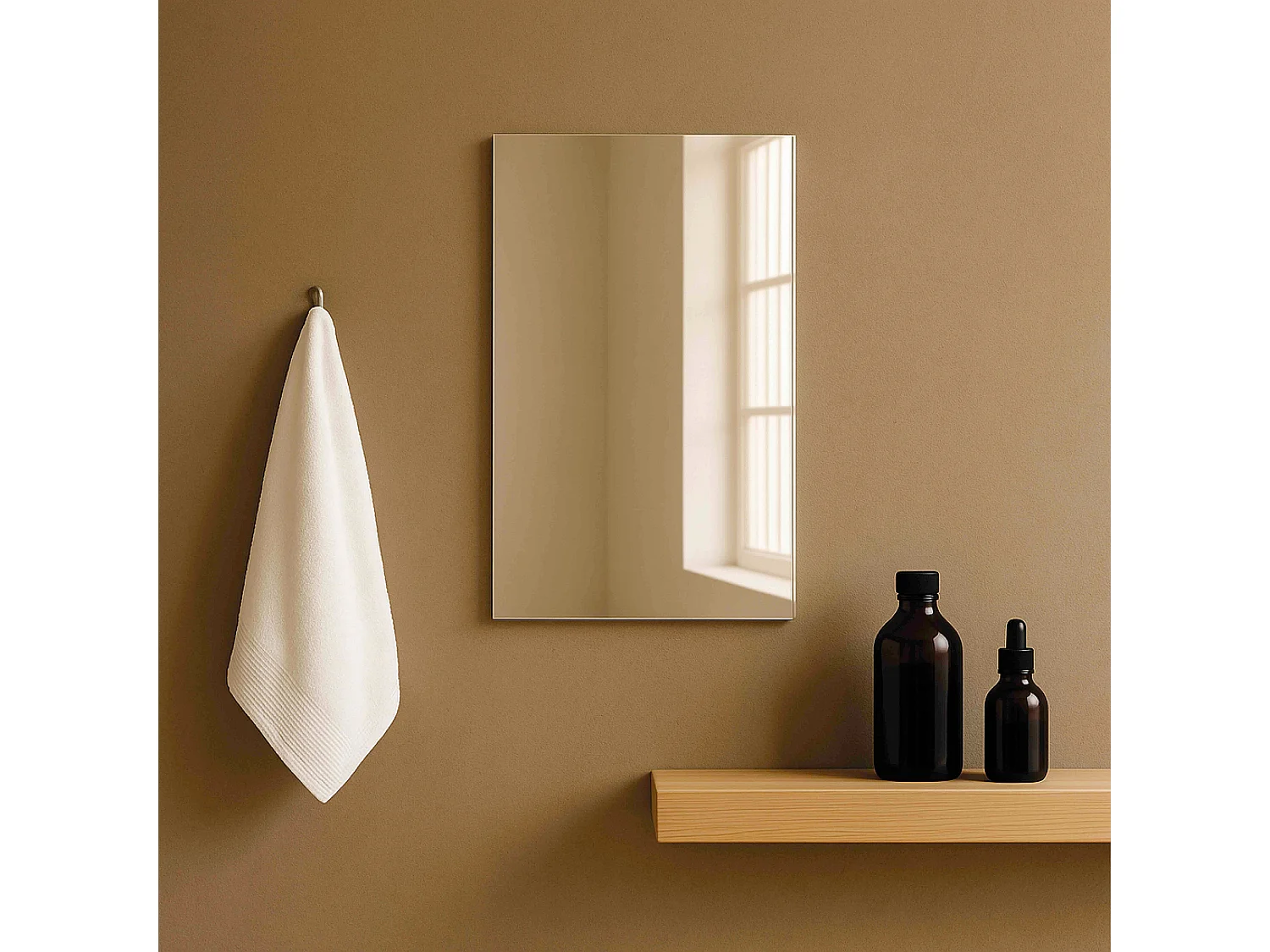 Miroir simple mural pour salle de bain