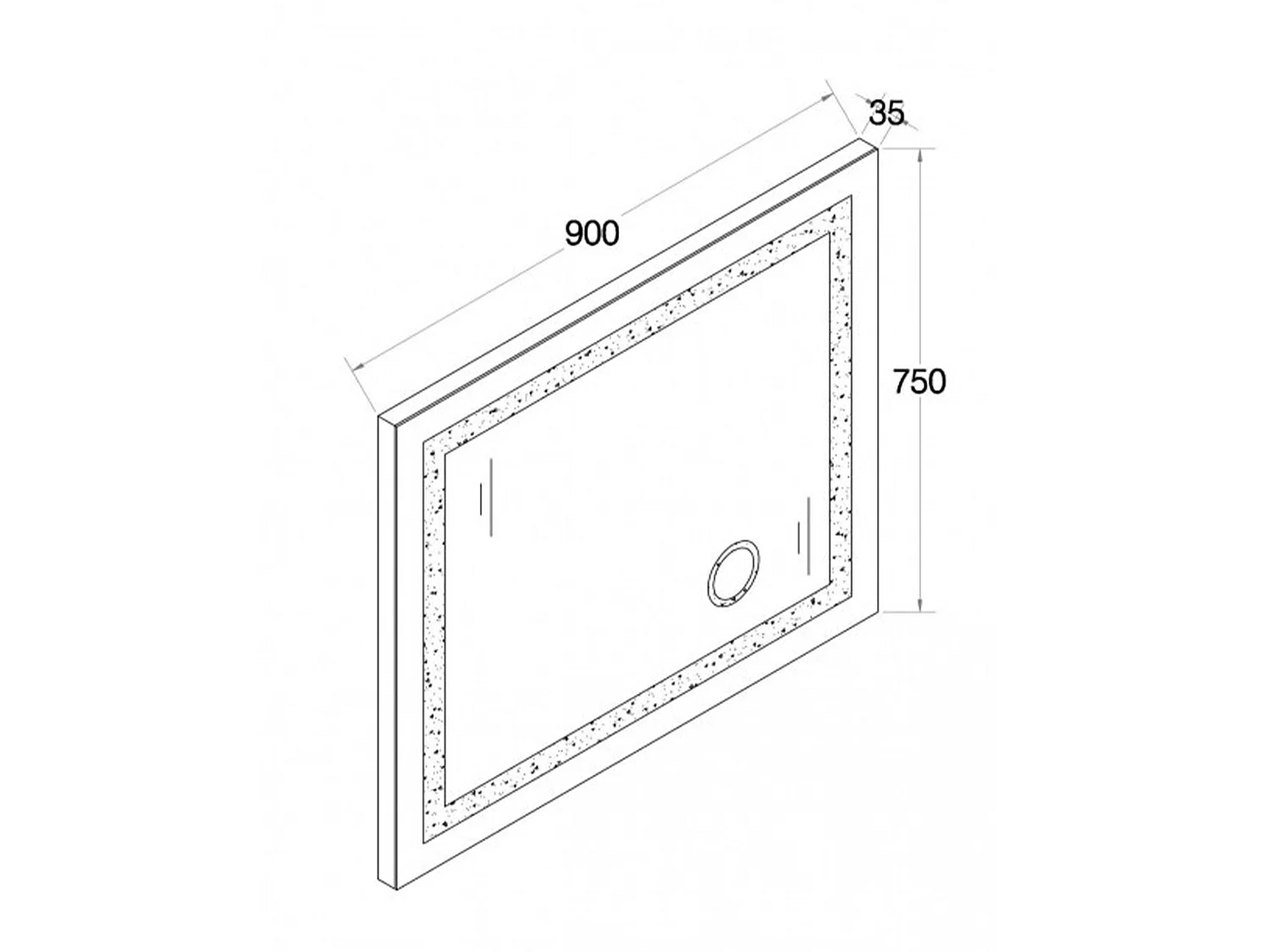 Miroir salle de bain LED avec zoom 90 cm