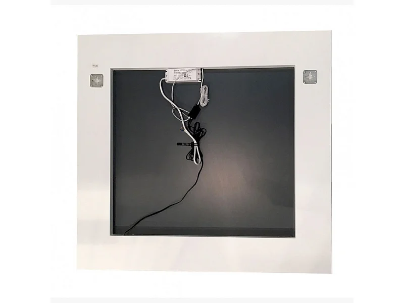 Miroir salle de bain LED avec cadre blanc 100 cm